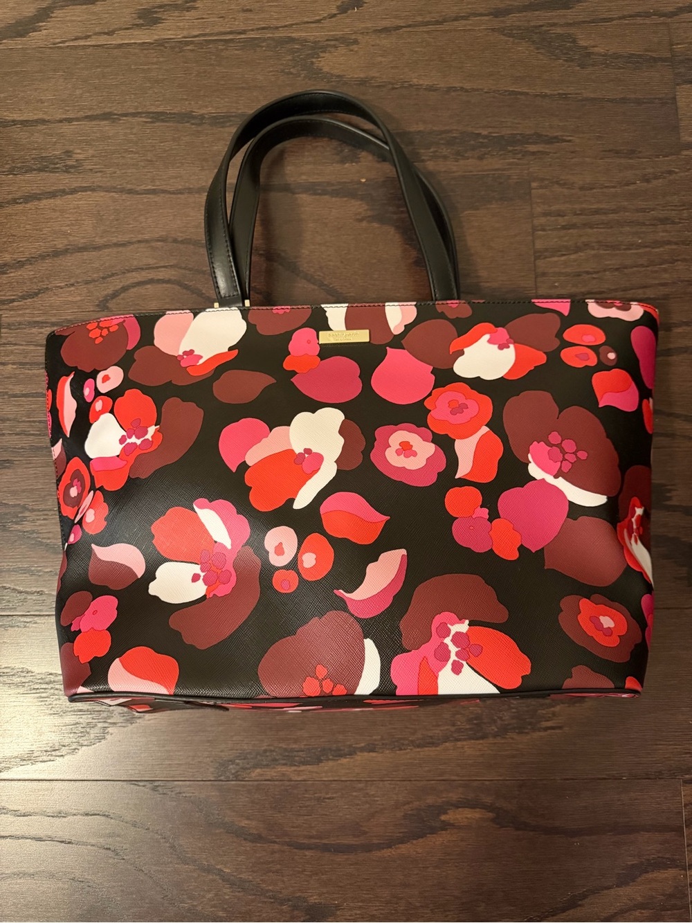 kate spade Jules Tote with Pink, Red & White Floral Print - wndrfloral print